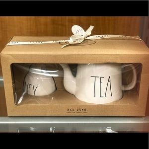 Rae Dunn Tea Pot plus Honey Canister